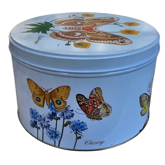 Unbranded Other - Vintage Tom Sturgis Pretzels Tin Butterfly & Flora Scenel Decorative